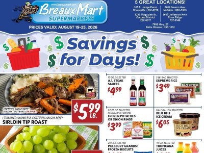 Thumbnail - Breaux Mart Current Ad Flyer - 08/19/2026 - 08/25/2026