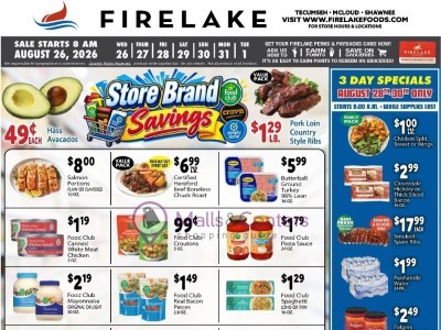 Thumbnail - FireLake Discount Foods Current Ad Flyer - 08/26/2026 - 09/01/2026