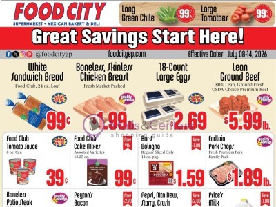 Thumbnail - Food City Supermarkets Flyer - 07/08/2026 - 07/14/2026