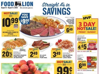 Thumbnail - Food Lion weekly Flyer - 08/05/2026 - 08/11/2026
