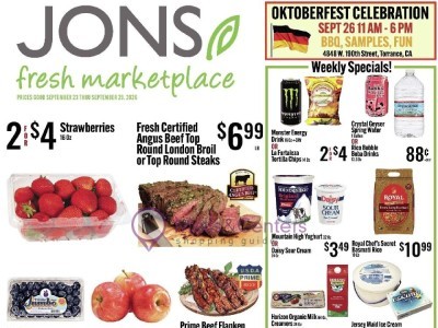 Jons Fresh Marketplace 4848 W 190th St, Torrance, CA 90503 Flyer