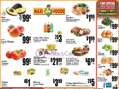 Maxi Foods Markets California Location Flyer