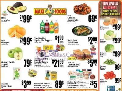 Maxi Foods Markets California Location Flyer