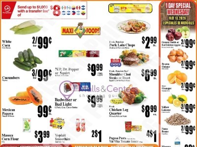 Maxi Foods Markets California Location Flyer