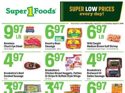 Thumbnail - Super1Foods hotsheetweekly Flyer - 08/05/2026 - 08/11/2026