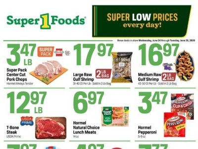Thumbnail - Super1Foods hotsheetweekly Flyer - 06/24/2026 - 06/30/2026