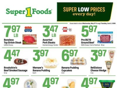 Thumbnail - Super1Foods hotsheetweekly Flyer - 05/27/2026 - 06/02/2026