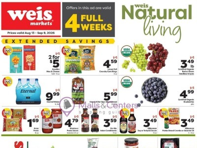 Thumbnail - Weis Markets monthly Flyer - 08/13/2026 - 09/09/2026