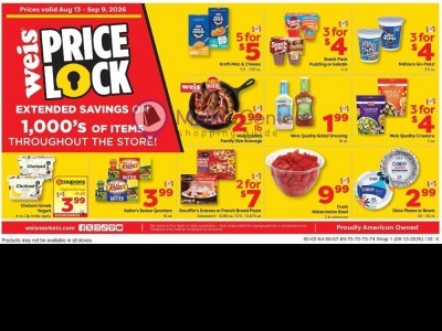 Thumbnail - Weis Markets weeklycircular Flyer - 08/13/2026 - 08/19/2026