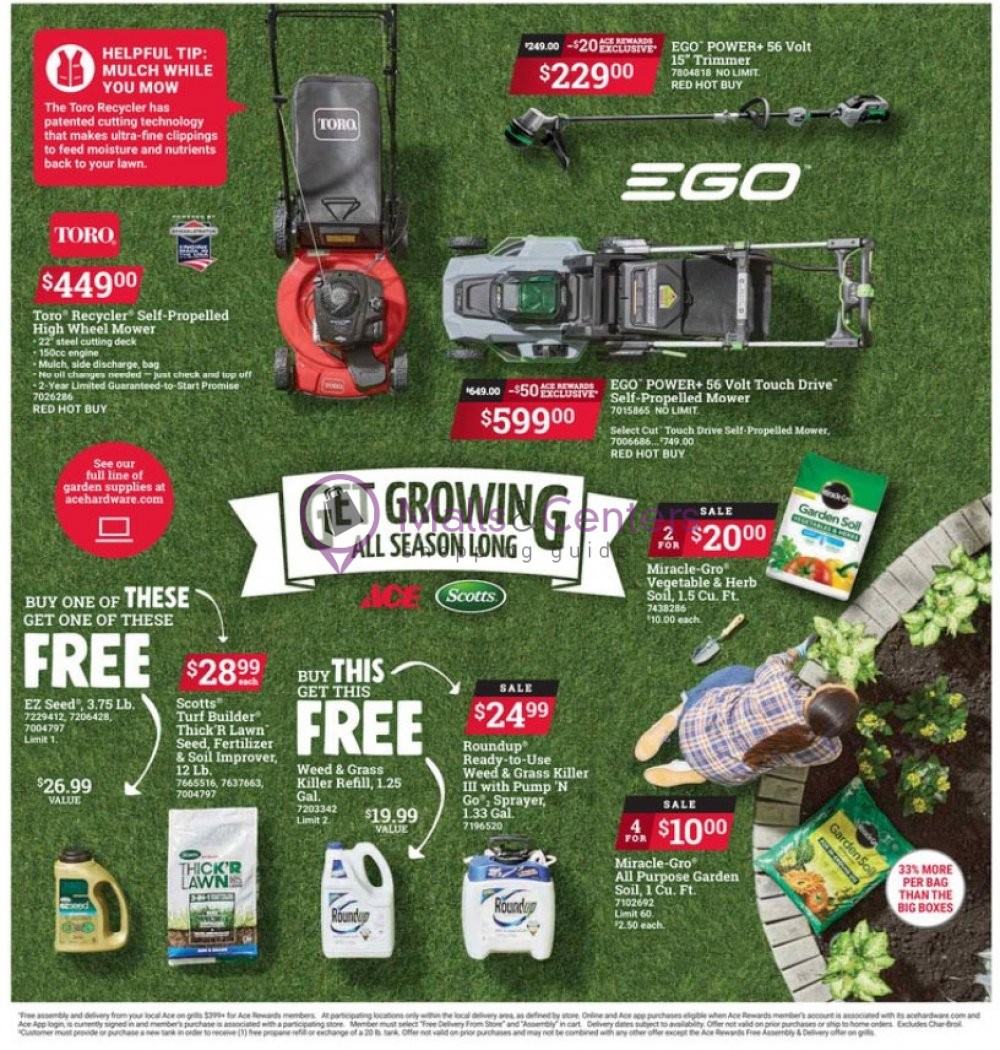 Ace Hardware Weekly ad valid from 05/01/2023 to 05/31/2023 MallsCenters