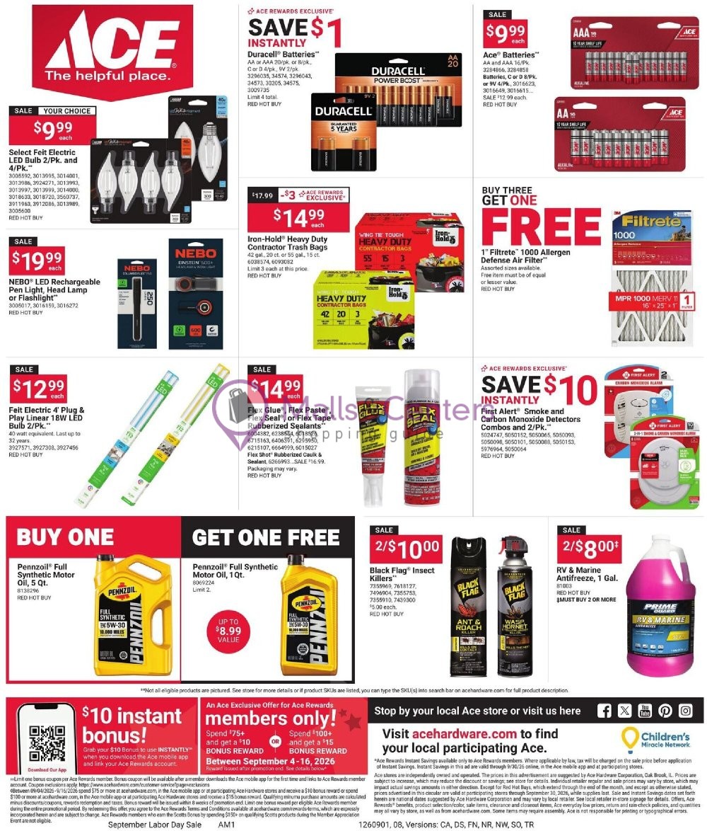 Weekly ad for Ace Hardware valid: 09/01/2026 - 09/14/2026, page 9
