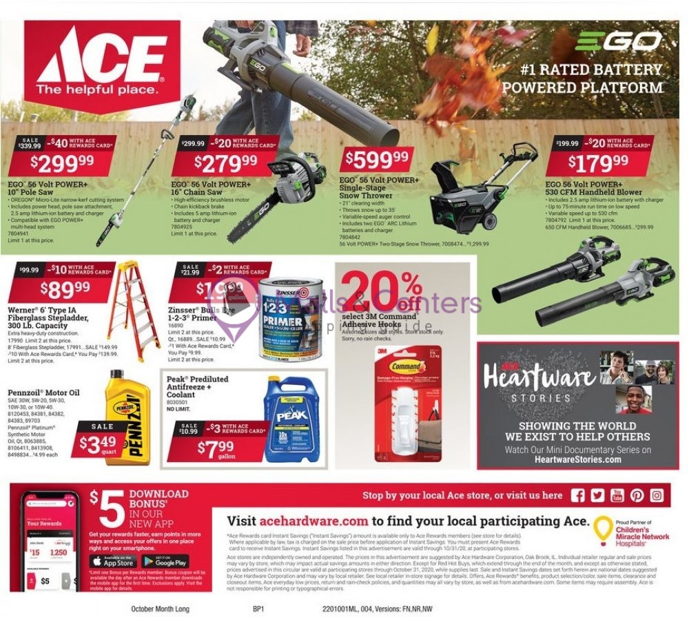 Ace Hardware Weekly ad valid from 10/01/2020 to 10/31/2020 MallsCenters
