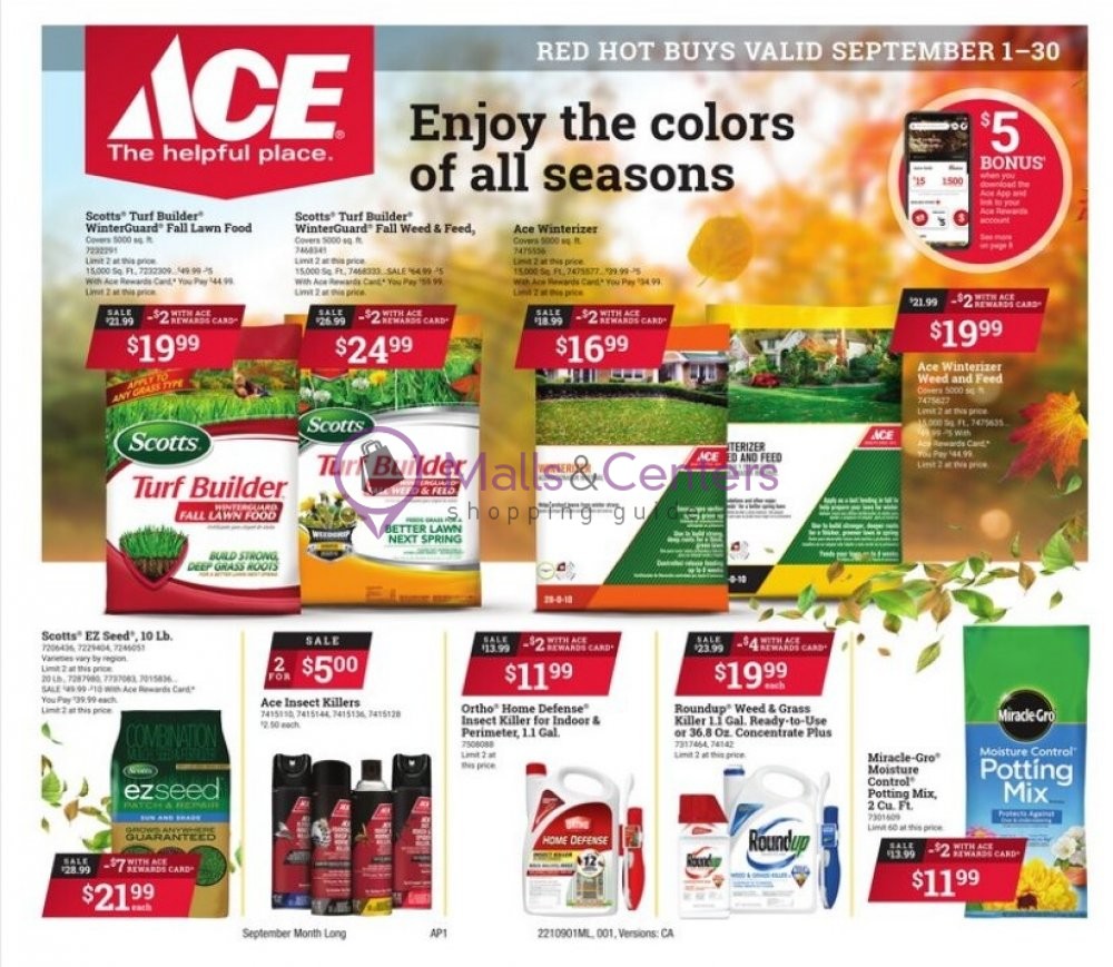 Ace Hardware Weekly Ad sales & flyers specials MallsCenters