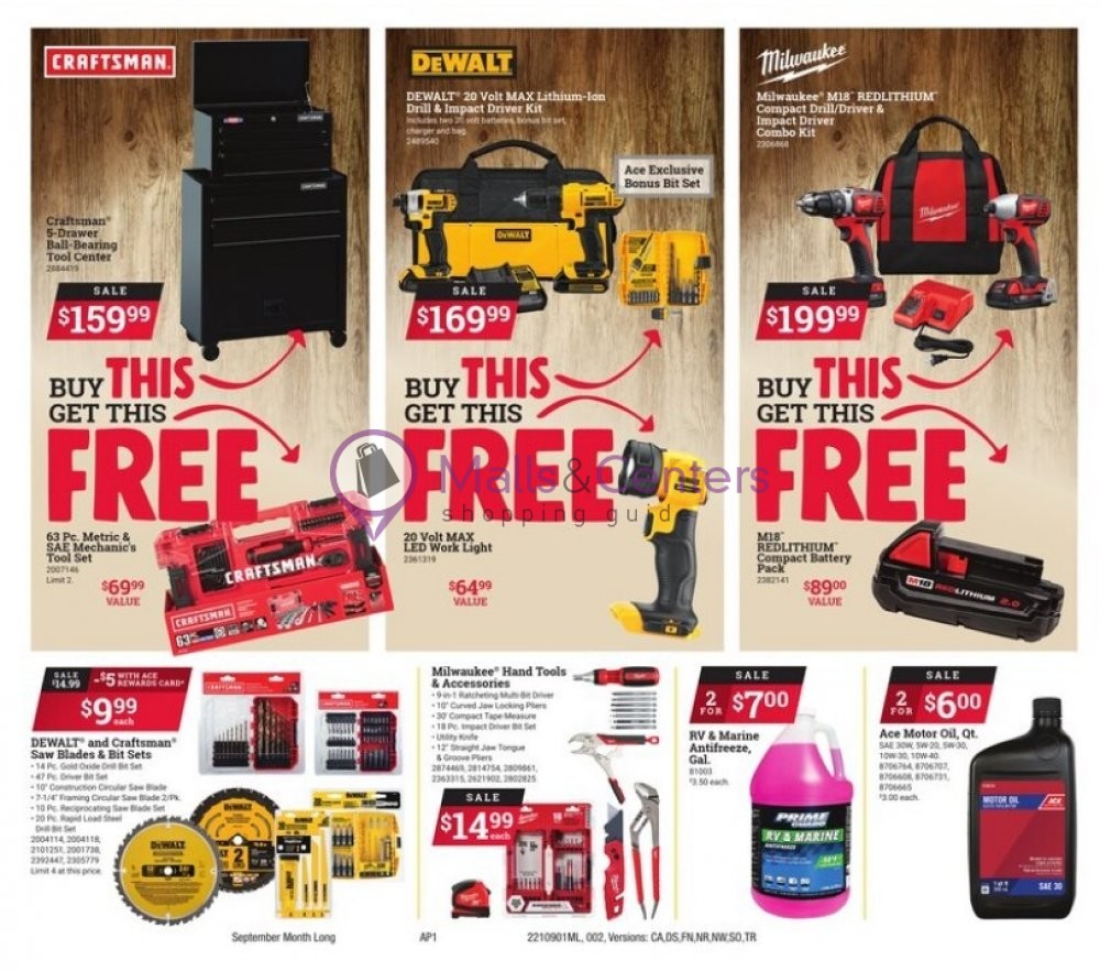Ace Hardware Weekly Ad sales & flyers specials MallsCenters