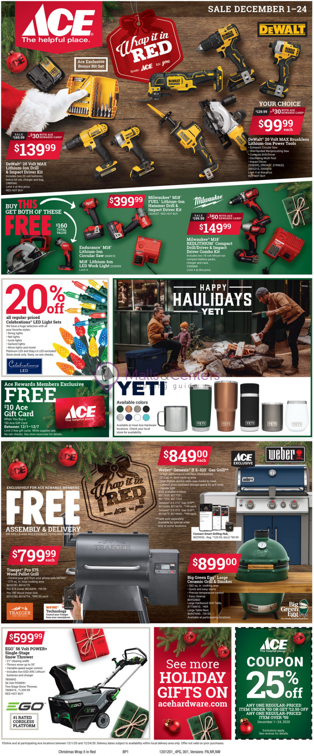 Ace Hardware Weekly ad valid from 12/01/2020 to 12/24/2020 MallsCenters