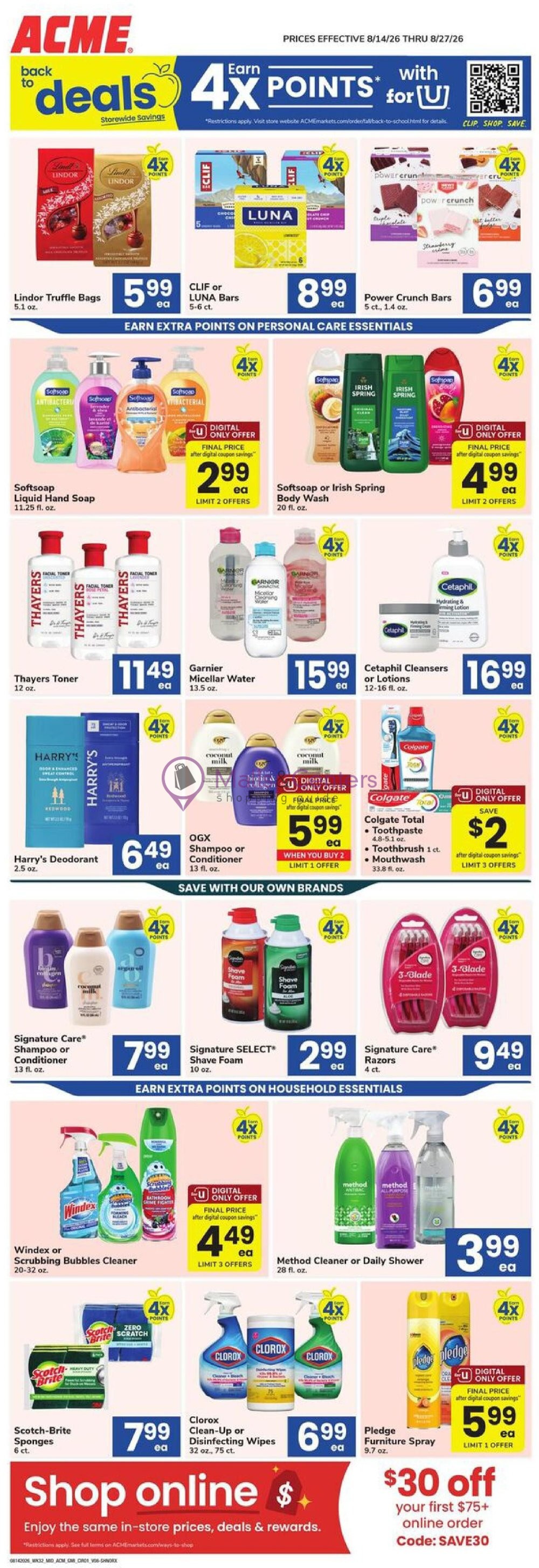 Weekly ad for Acme valid: 08/14/2026 - 08/27/2026, page 1