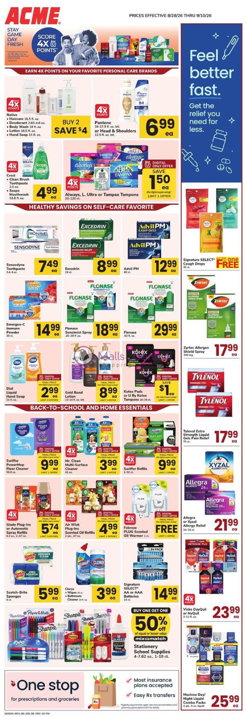 Weekly ad for Acme valid: 08/28/2026 - 09/10/2026, page 1