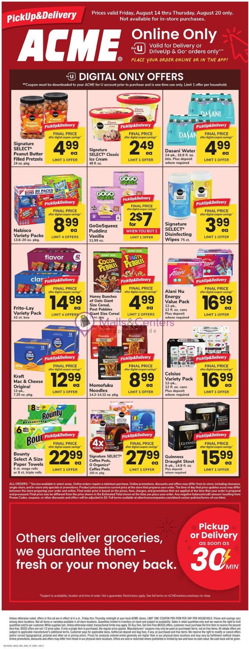 Weekly ad for Acme valid: 08/14/2026 - 08/20/2026, page 1