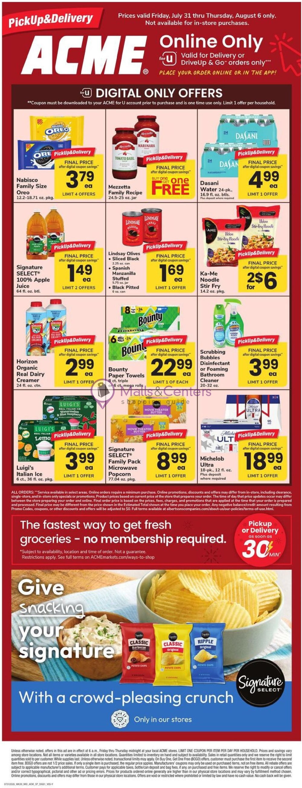 Weekly ad for Acme valid: 07/31/2026 - 08/06/2026, page 1