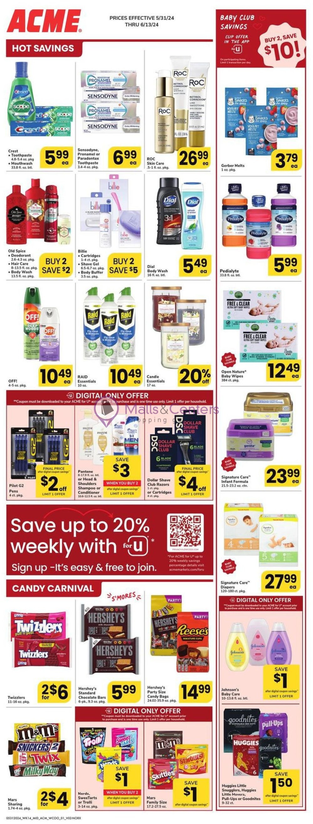 Acme Weekly ad valid from 05/31/2024 to 06/13/2024 MallsCenters