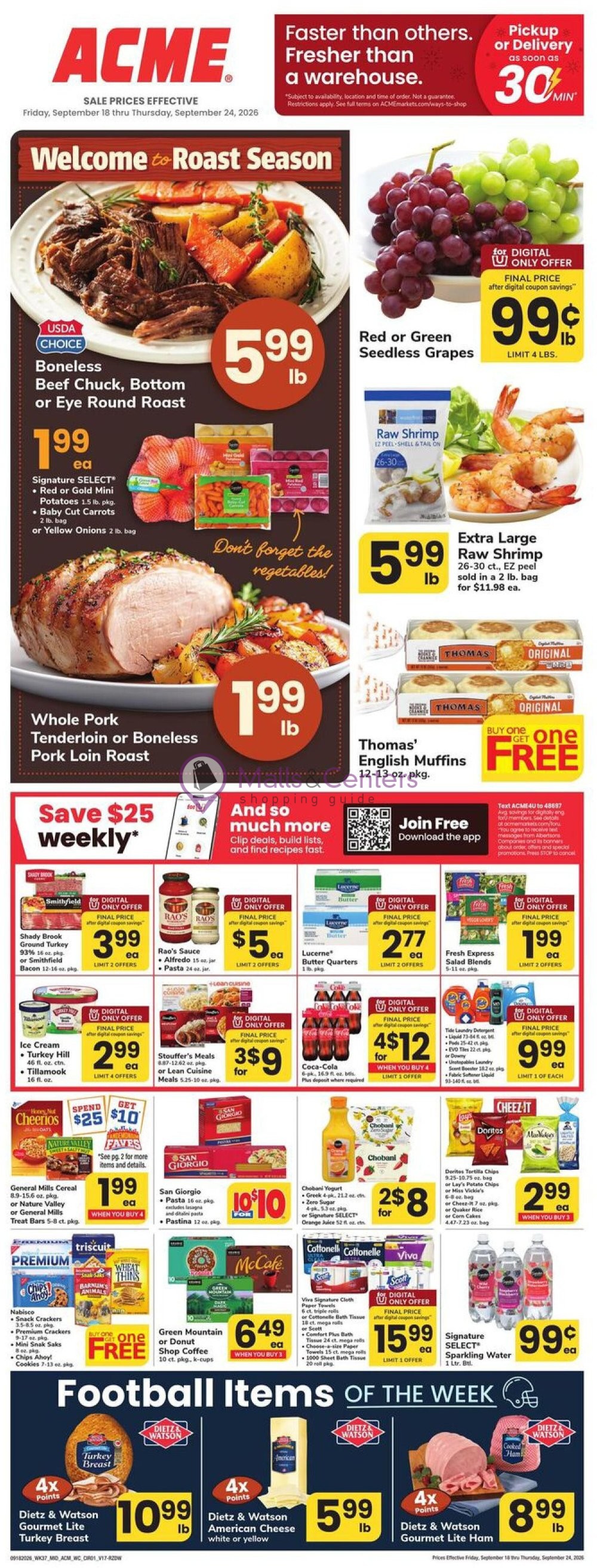 Weekly ad for Acme valid: 09/18/2026 - 09/24/2026, page 1