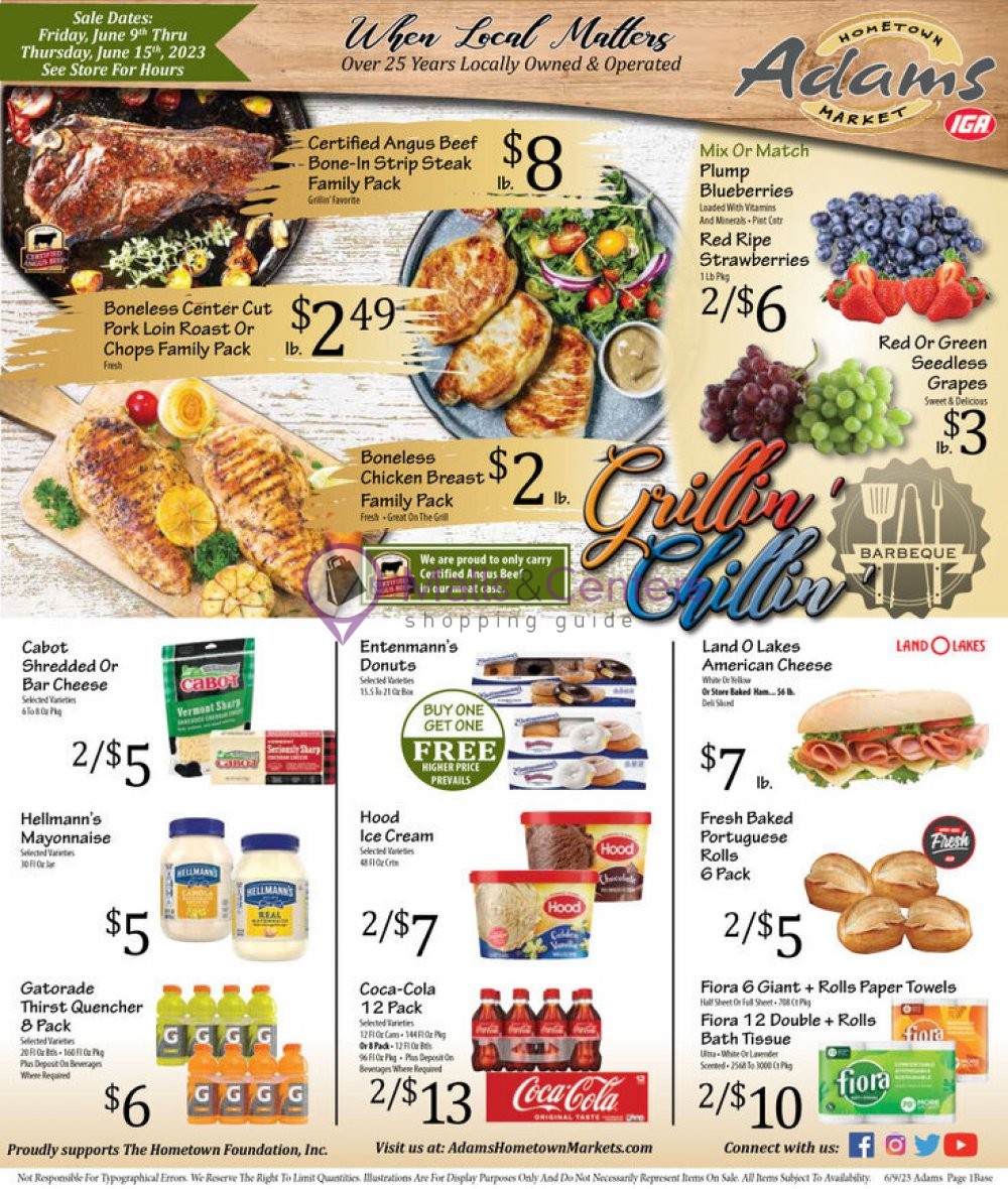Adams hometown market Weekly ad valid from 06/09/2023 to 06/15/2023
