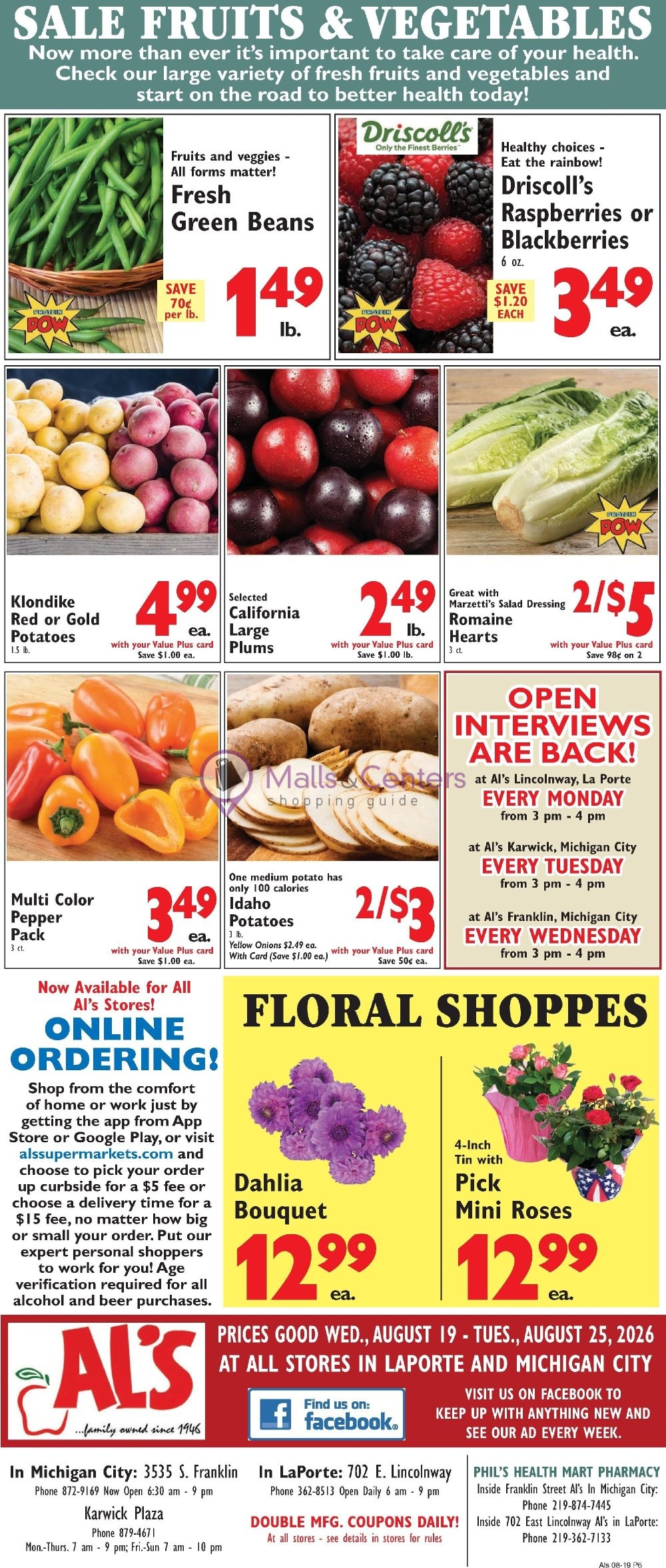 Weekly ad for Al's Supermarket valid: 08/19/2026 - 08/25/2026, page 6