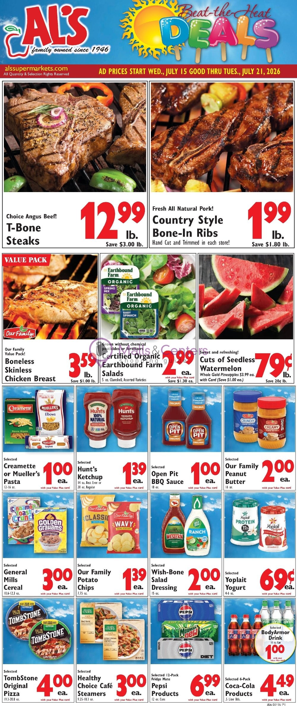 Weekly ad for Al's Supermarket valid: 07/15/2026 - 07/21/2026, page 1