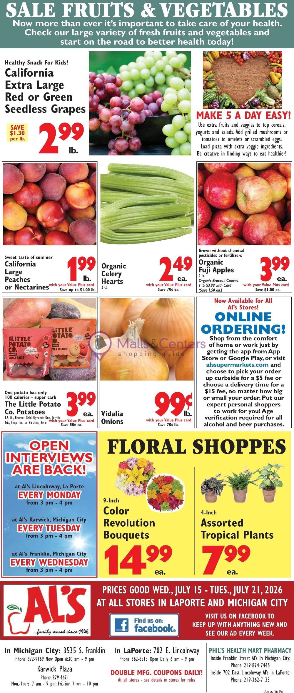 Weekly ad for Al's Supermarket valid: 07/15/2026 - 07/21/2026, page 6