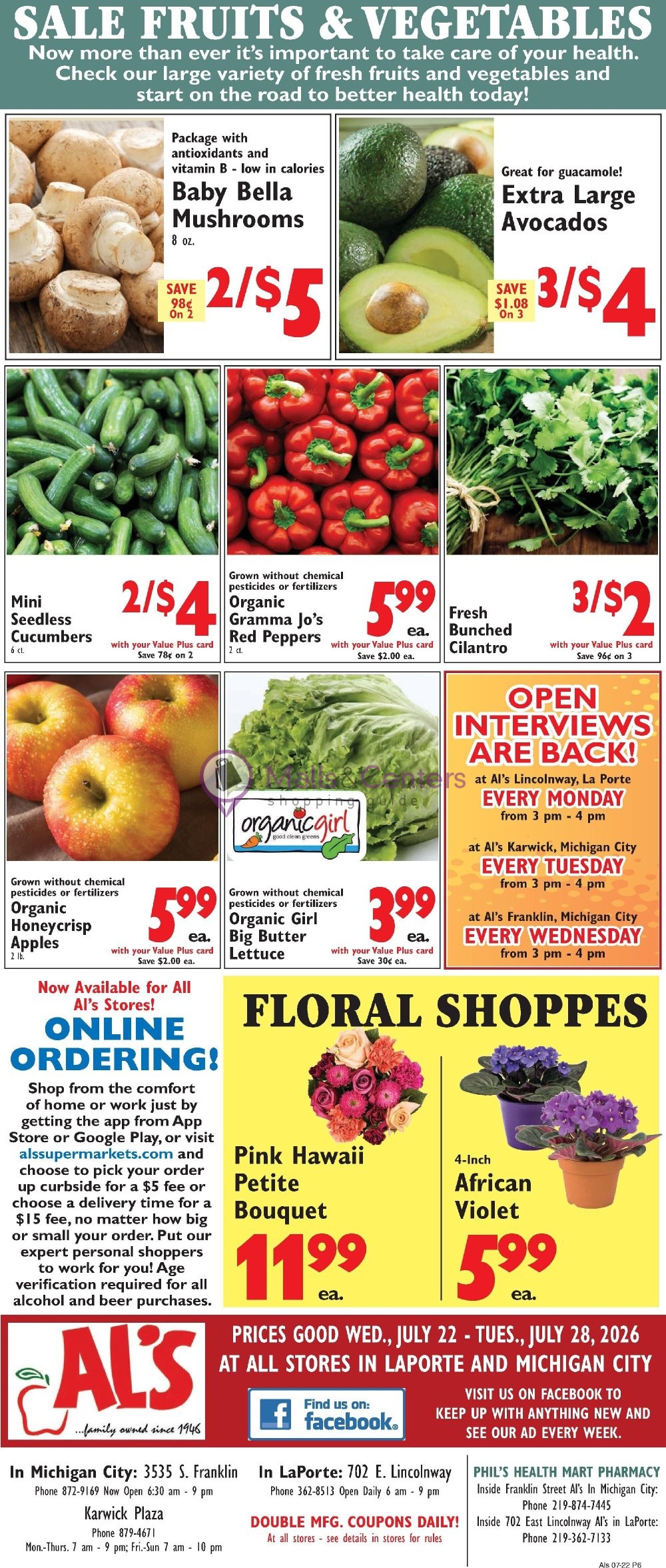Weekly ad for Al's Supermarket valid: 07/22/2026 - 07/28/2026, page 6