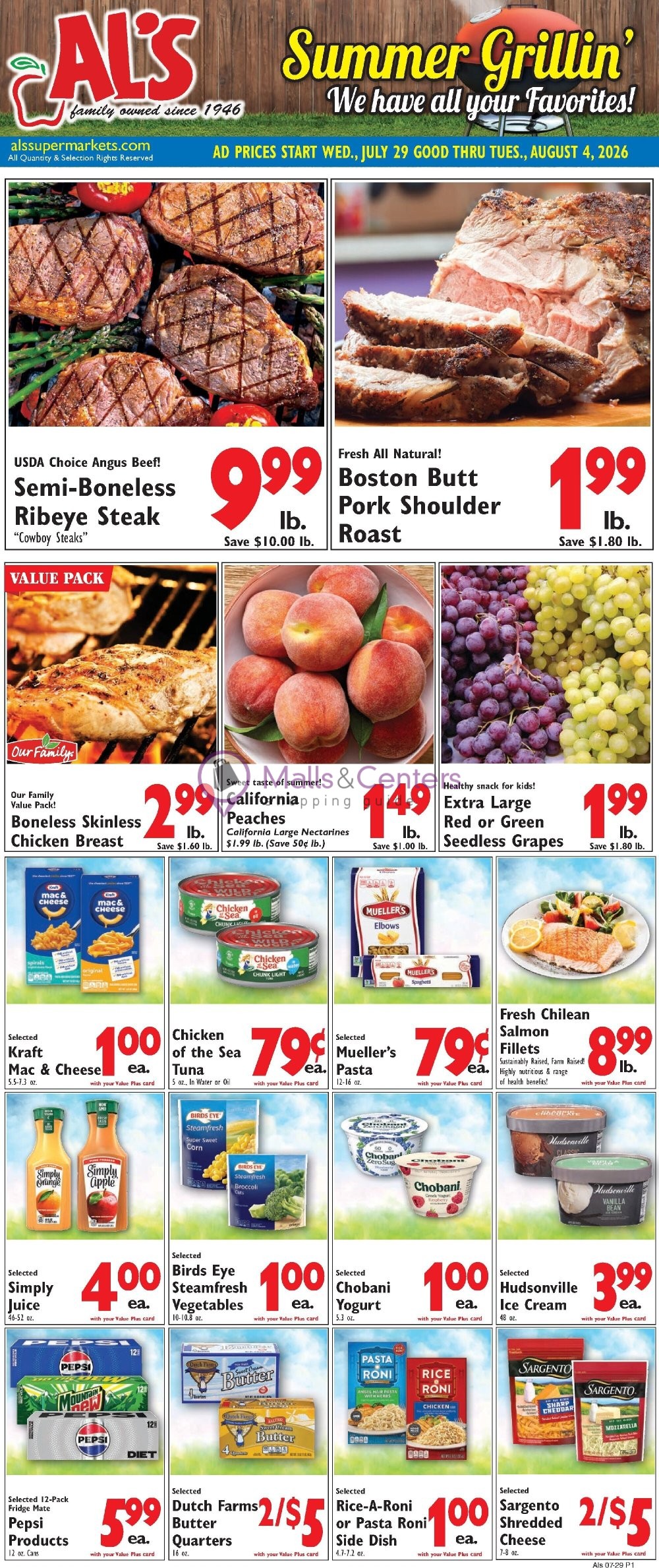 Weekly ad for Al's Supermarket valid: 07/29/2026 - 08/04/2026, page 1