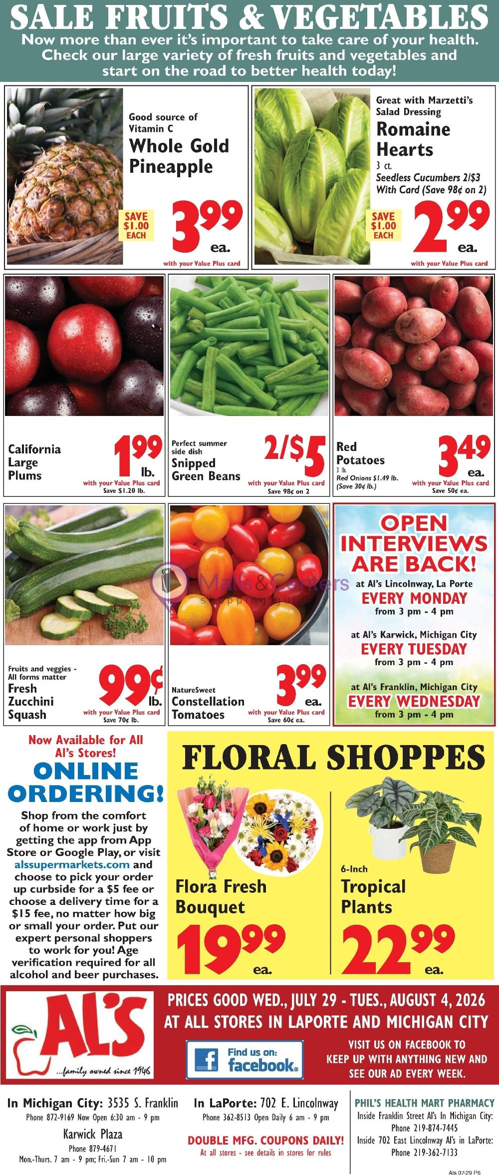 Weekly ad for Al's Supermarket valid: 07/29/2026 - 08/04/2026, page 6