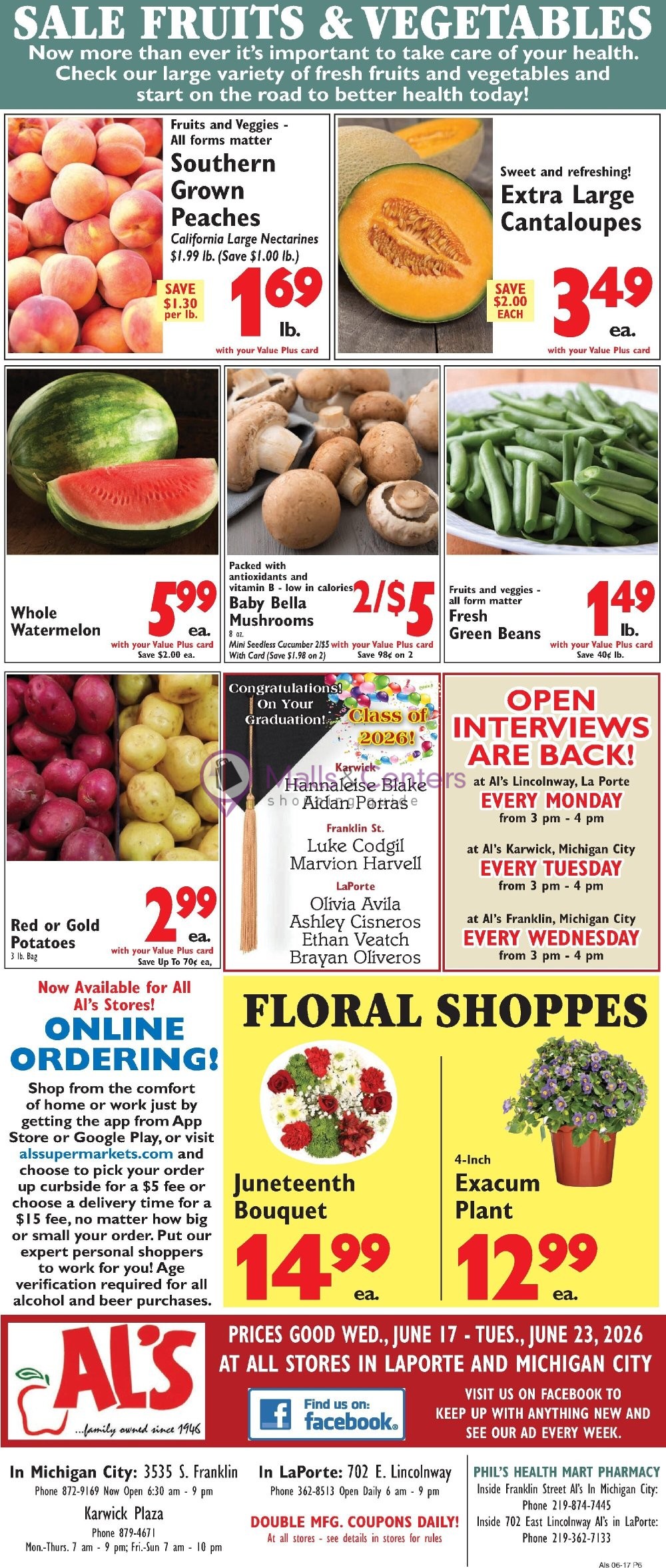 Weekly ad for Al's Supermarket valid: 06/17/2026 - 06/23/2026, page 6