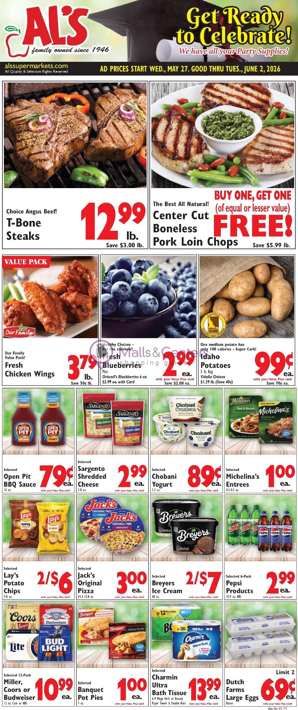 Weekly ad for Al's Supermarket valid: 05/27/2026 - 06/02/2026, page 1