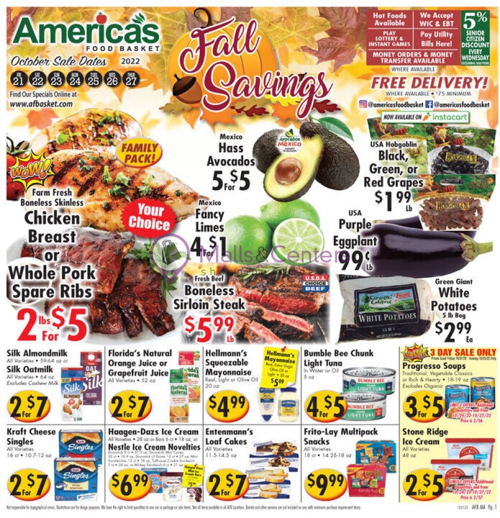 America's Food Basket Weekly ad valid from 10/21/2022 to 10/27/2022