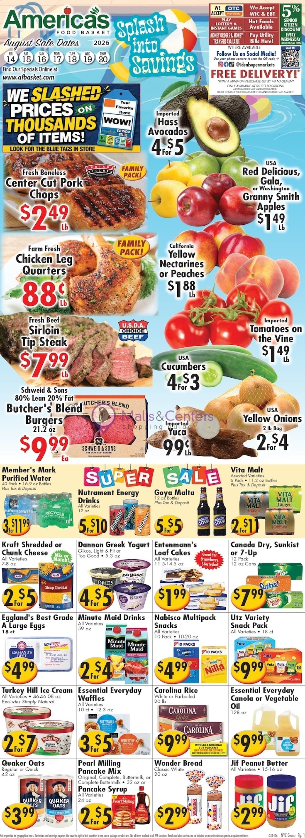 Weekly ad for America's Food Basket valid: 08/14/2026 - 08/20/2026, page 1
