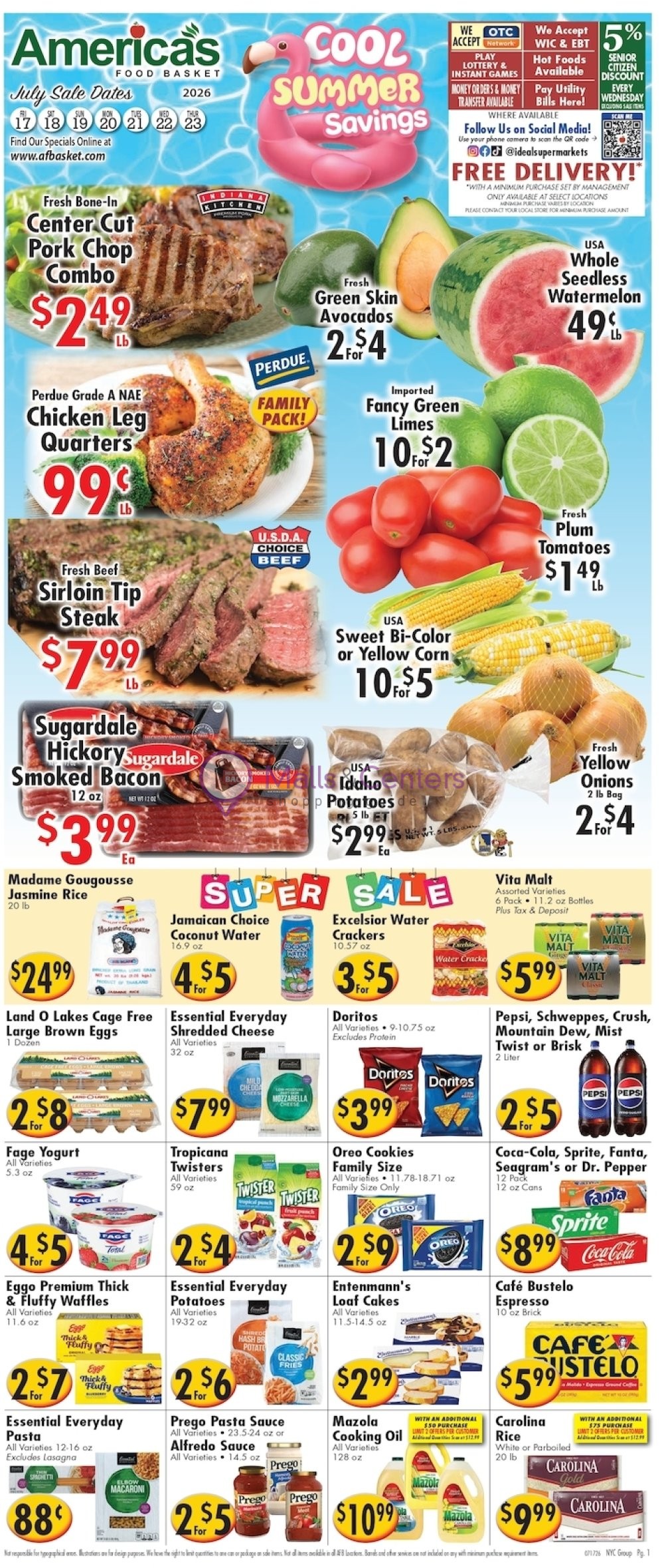 Weekly ad for America's Food Basket valid: 07/17/2026 - 07/23/2026, page 1