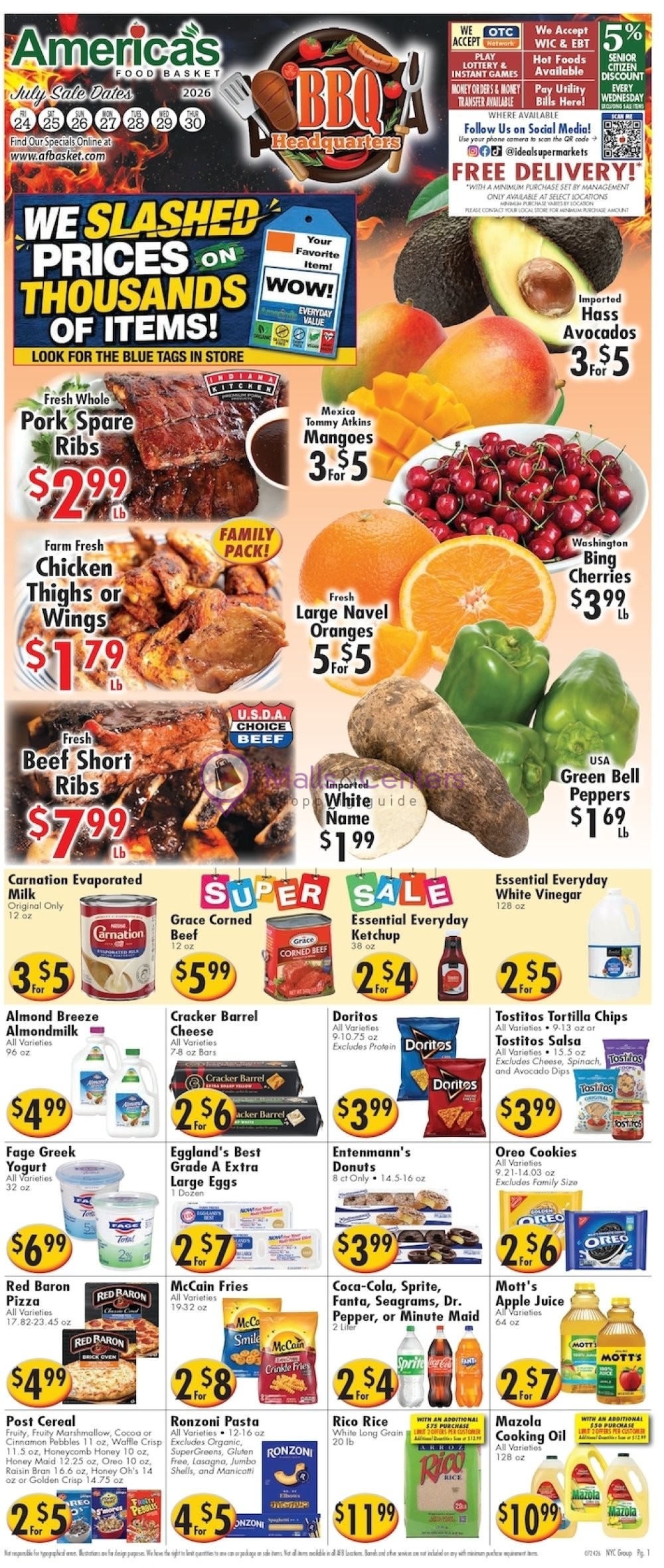 Weekly ad for America's Food Basket valid: 07/24/2026 - 07/30/2026, page 1
