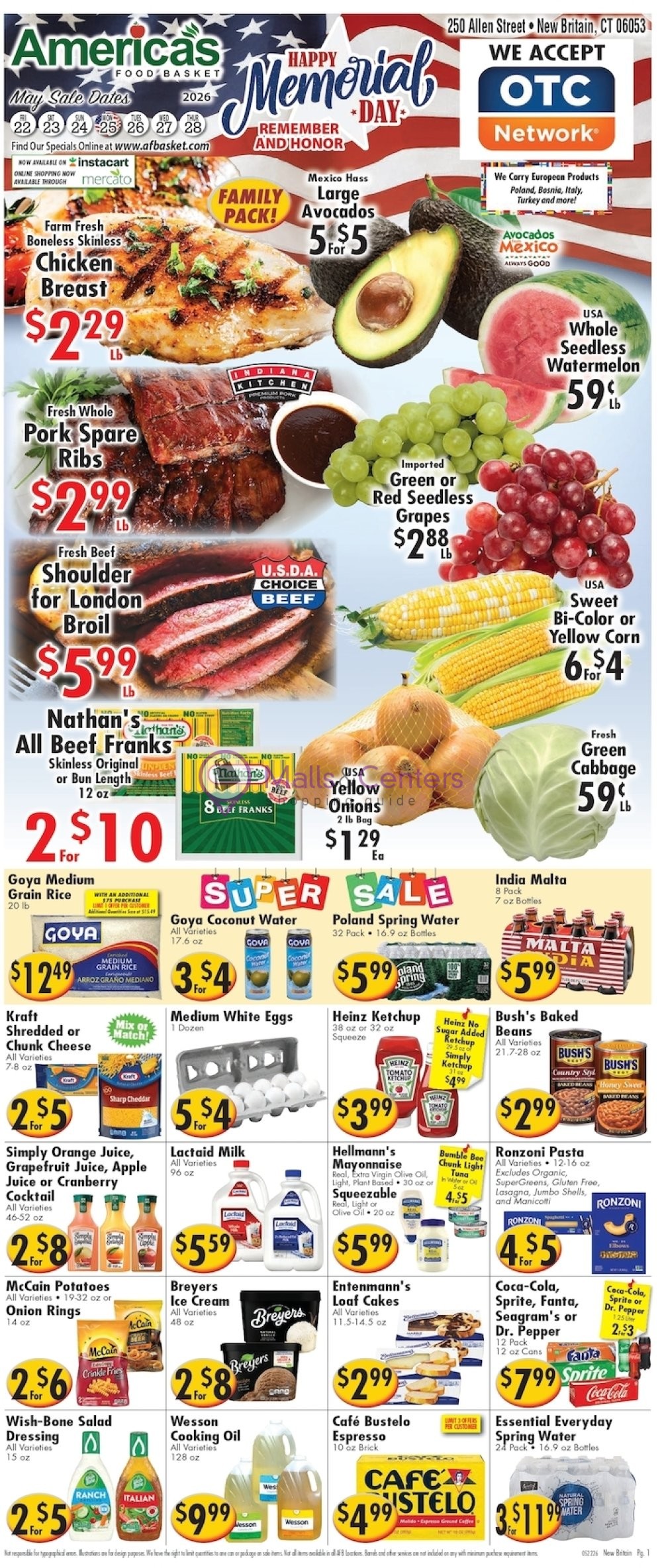 Weekly ad for America's Food Basket valid: 05/22/2026 - 05/28/2026, page 1