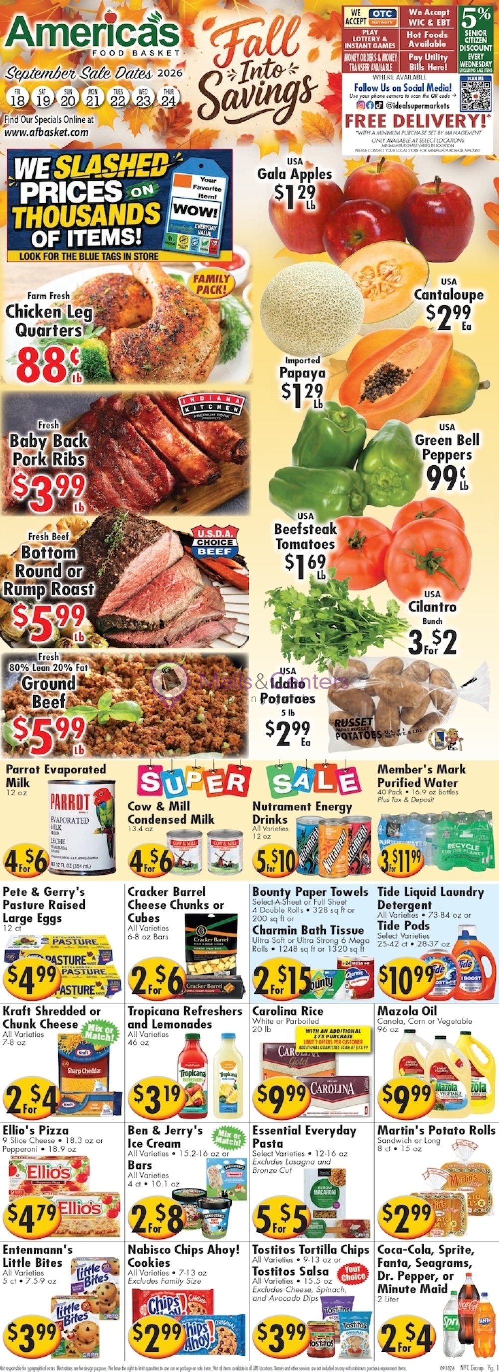 Weekly ad for America's Food Basket valid: 09/18/2026 - 09/24/2026, page 1