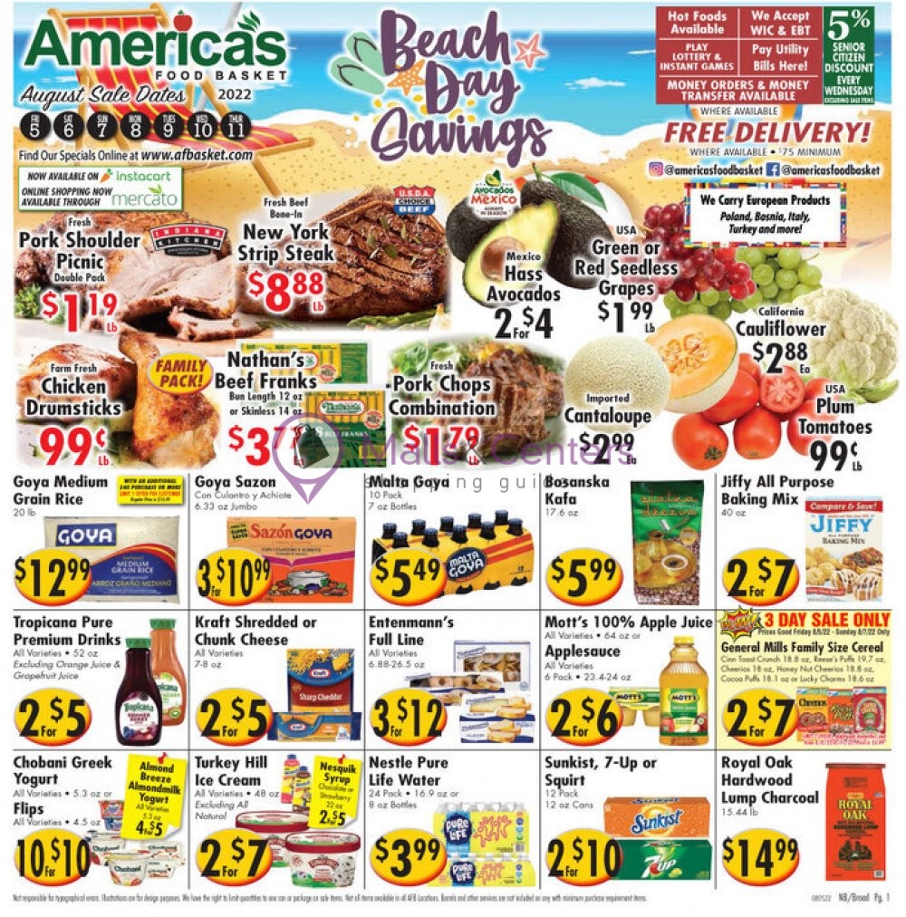 America's Food Basket Weekly ad valid from 08/05/2022 to 08/11/2022
