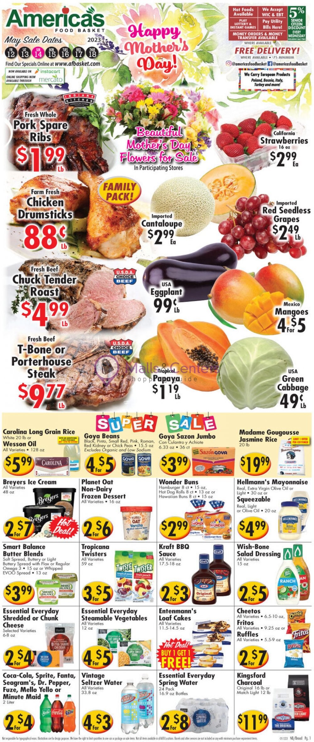 America's Food Basket Weekly ad valid from 05/12/2023 to 05/18/2023 MallsCenters