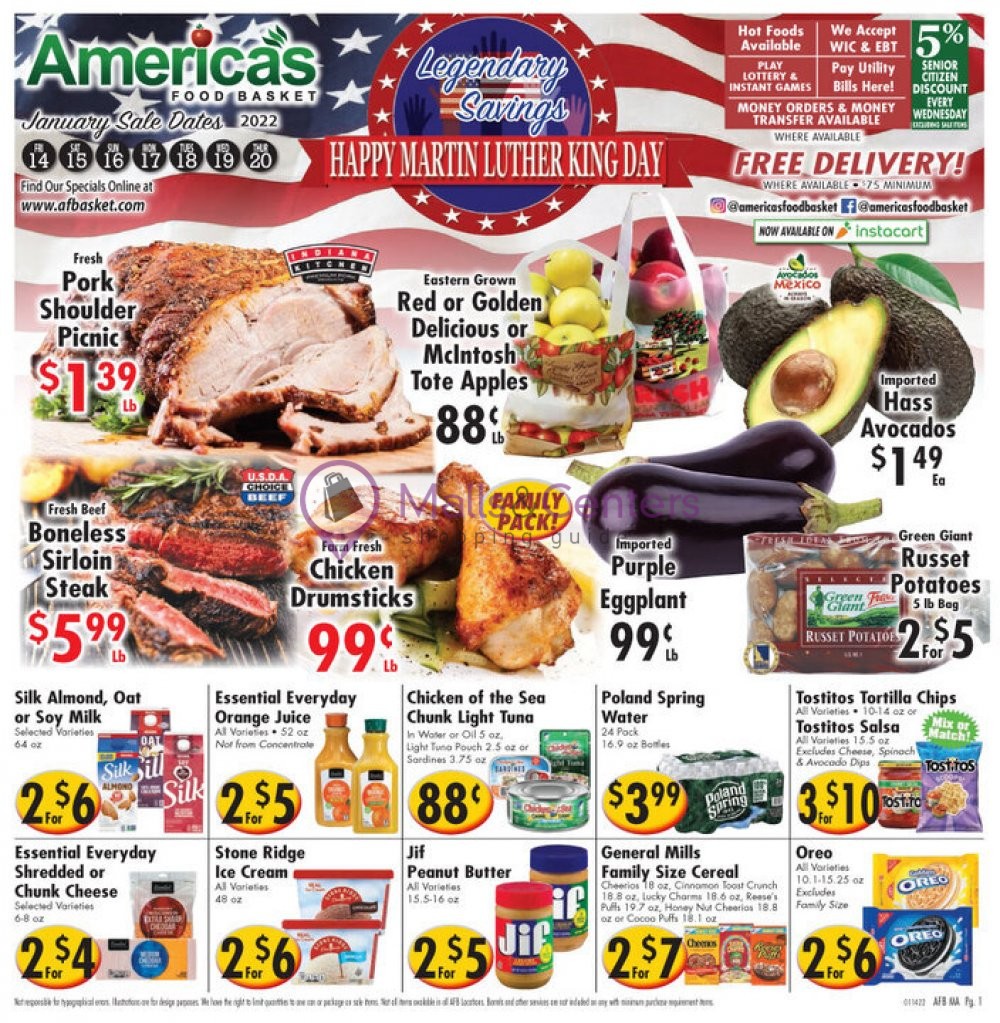 America s Food Basket Weekly Ad Valid From 01 14 2022 To 01 20 2022 