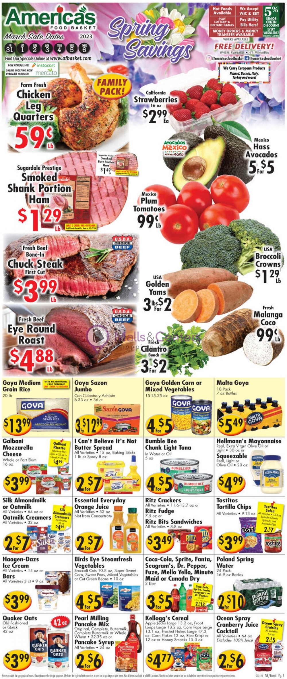 America's Food Basket Weekly ad valid from 03/31/2023 to 04/06/2023 MallsCenters