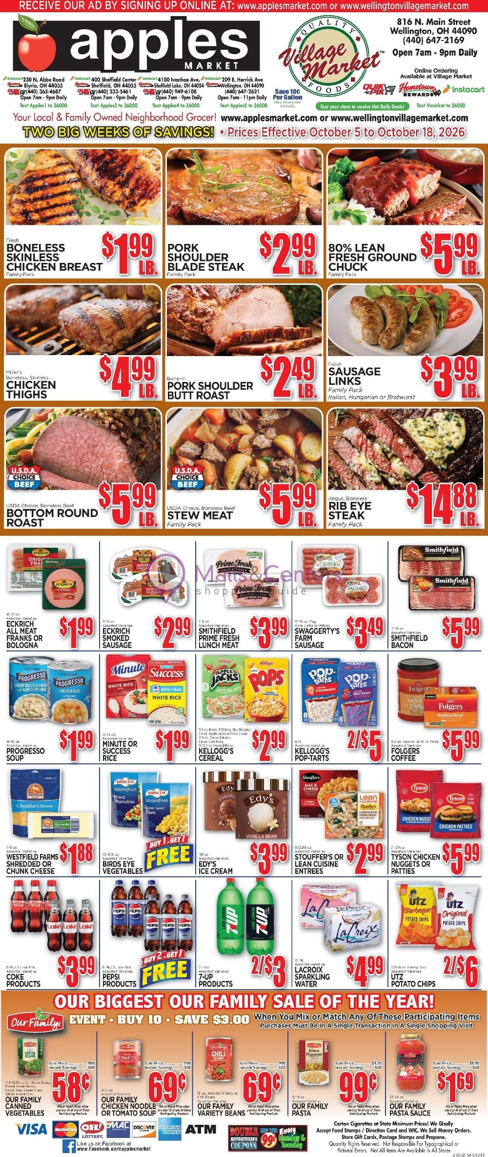 Weekly ad for Apples Market valid: 10/05/2026 - 10/18/2026, page 1