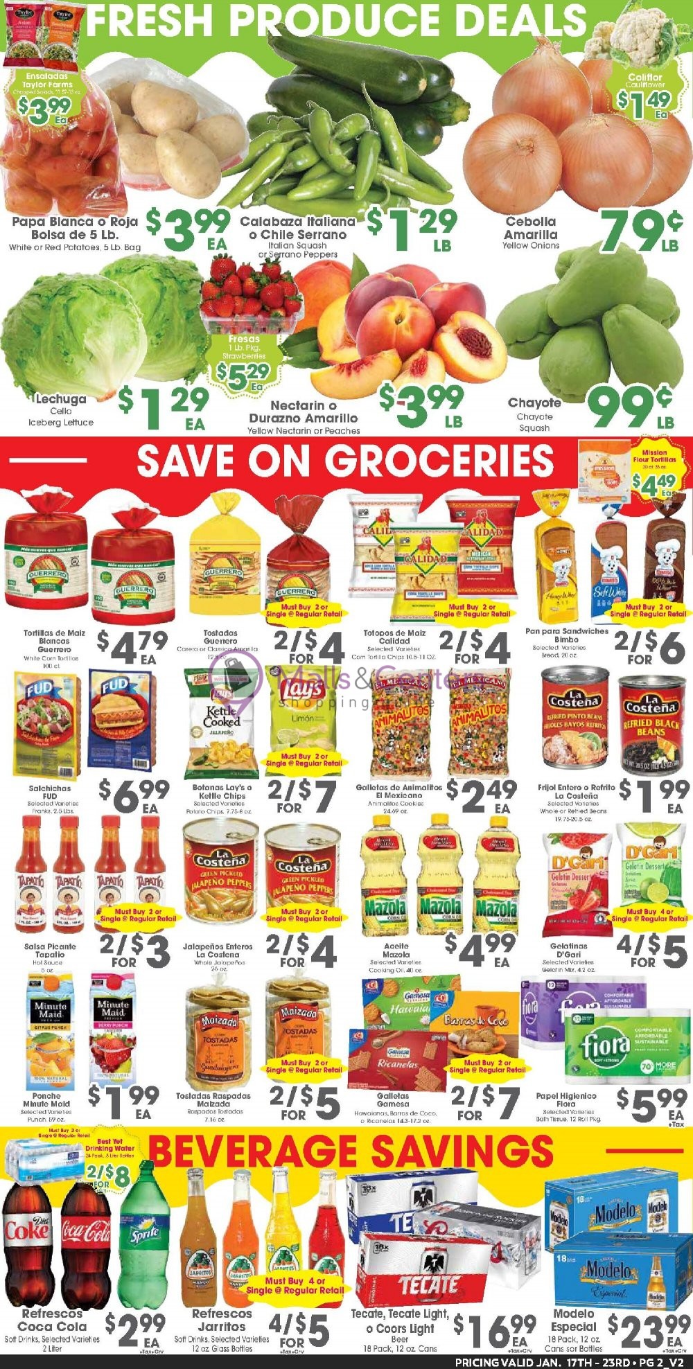 Arteaga's Food Center Weekly ad valid from 01/17/2024 to 01/23/2024 MallsCenters