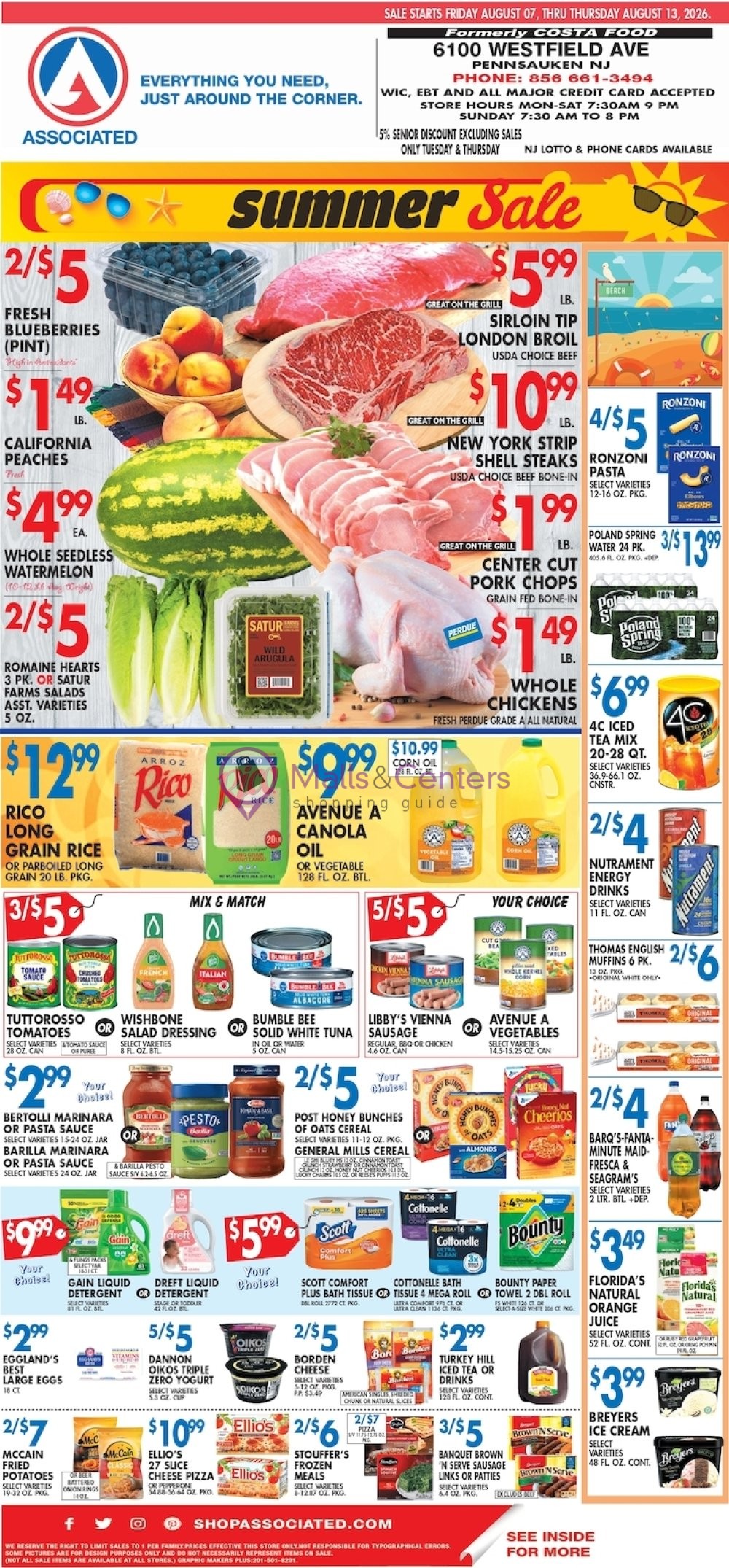 First page of weekly ad for Associated Supermarkets valid: 08/10/2026 - 08/13/2026