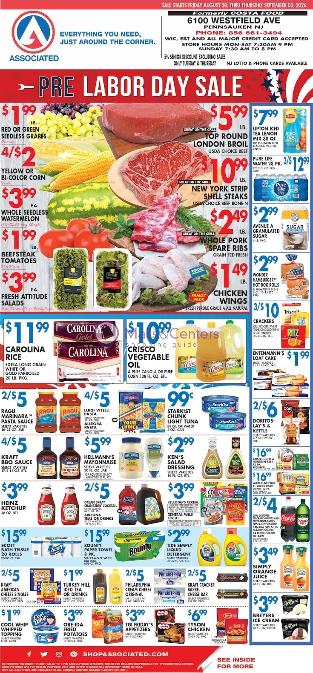 Weekly ad for Associated Supermarkets valid: 08/24/2026 - 09/02/2026, page 1
