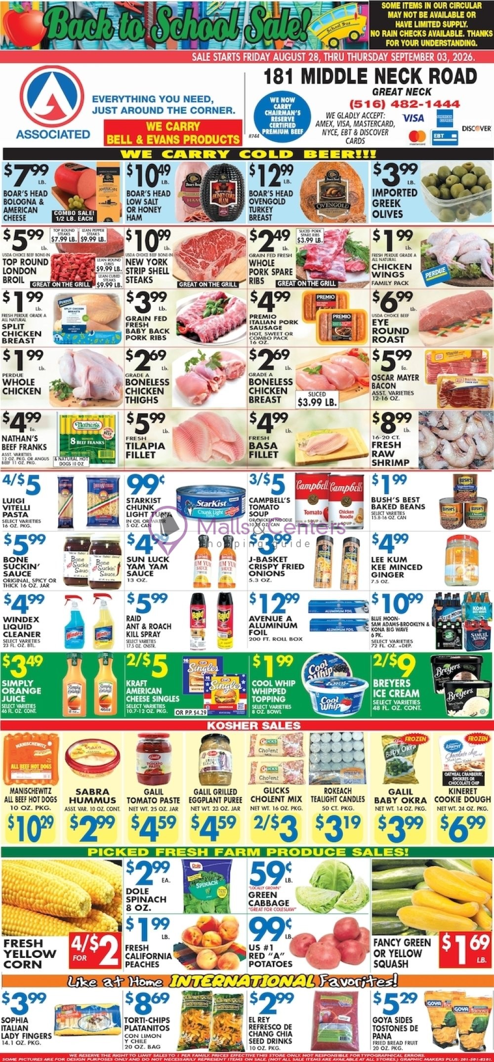 Weekly ad for Associated Supermarkets valid: 08/28/2026 - 09/01/2026, page 1
