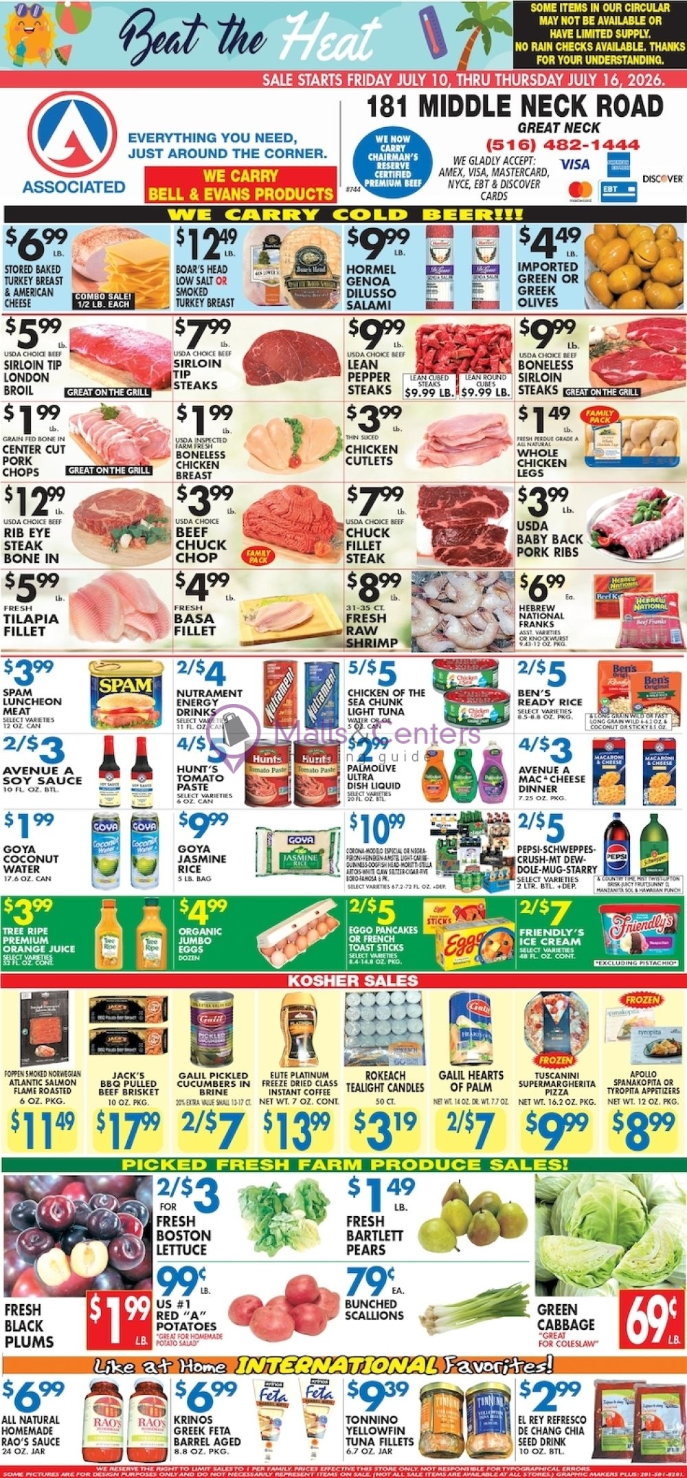 Weekly ad for Associated Supermarkets valid: 07/10/2026 - 07/16/2026, page 1